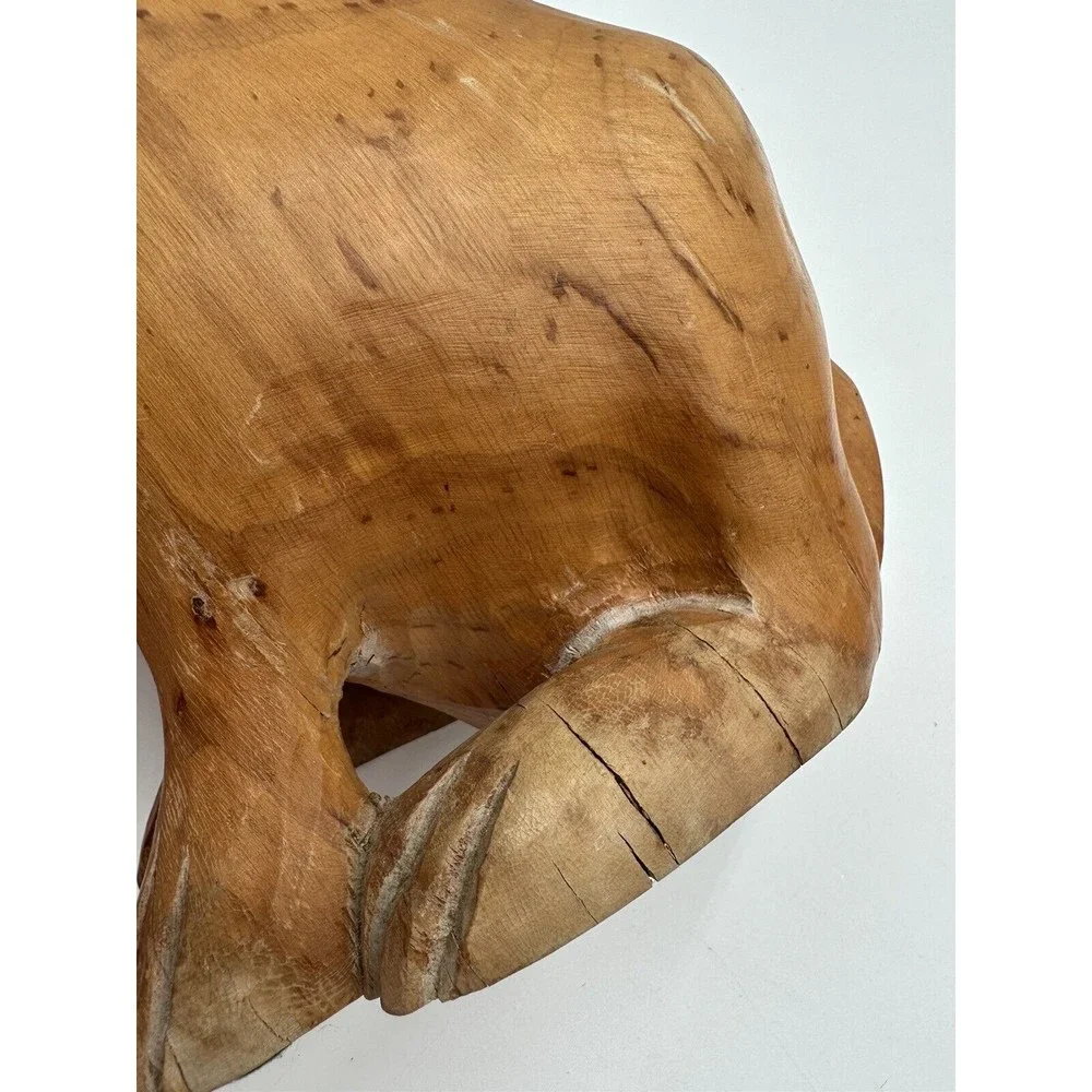 VINTAGE SARREID LTD SPAIN~ HAND-CARVED WOOD BUNNY RABBIT STICKER LIFE SIZE - Picture 7 of 11